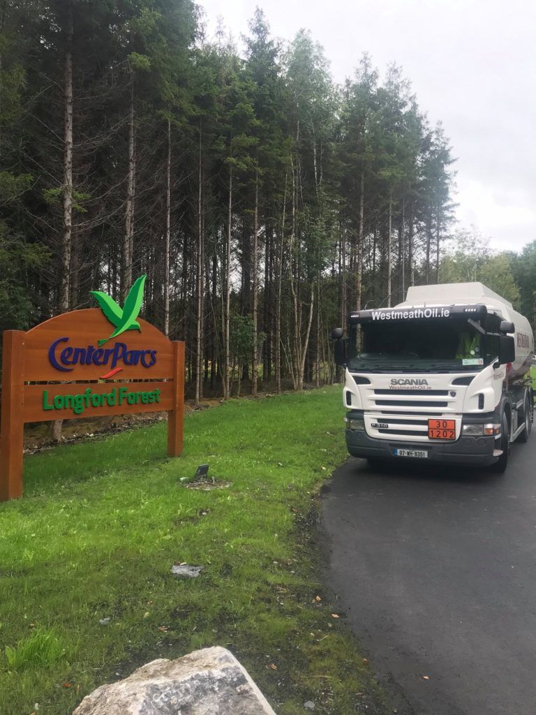 A Westmeath Oil truck delivering to Centreparcs in Longford