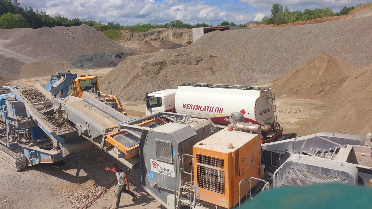 Westmeath Oil truck delivering commercial fuel to a quarry customer